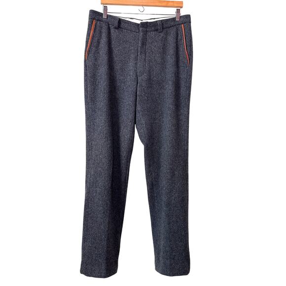 ORVIS Wool Trouser Pants Men's 34 Tweed Leather Workwear Blokecore Winter USA - Picture 1 of 14